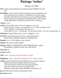 Package 'isobar' February 10, 2022 - Bioconductor