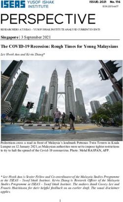 Singapore | 3 September 2021 The COVID-19 Recession: Rough Times for Young Malaysians Lee Hwok Aun and Kevin Zhang