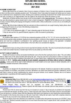 SKYLINE HIGH SCHOOL POLICIES & PROCEDURES