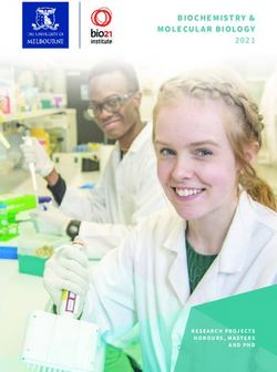 BIOCHEMISTRY & MOLECULAR BIOLOGY 2021 - RESEARCH PROJECTS HONOURS, MASTERS AND PHD - School of Biomedical ...