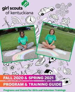 FALL 2020 & SPRING 2021 PROGRAM & TRAINING GUIDE - Programs and Events for Girls and Volunteer Trainings