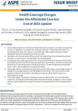 Health Coverage Changes Under the Affordable Care Act: End of 2021 Update