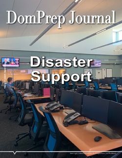DOMPREP JOURNAL DISASTER SUPPORT - DOMESTIC PREPAREDNESS