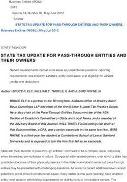 STATE TAX UPDATE FOR PASS-THROUGH ENTITIES AND THEIR OWNERS