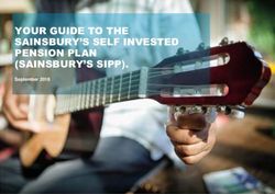 YOUR GUIDE TO THE SAINSBURY'S SELF INVESTED PENSION PLAN (SAINSBURY'S SIPP) - Legal & General