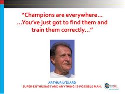 Champions are everywhere - THE FIVE LYDIARD PRINCIPLES - Dr Keith Livingstone
