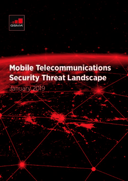 Mobile Telecommunications Security Threat Landscape - January 2019 - GSMA