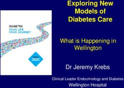 Exploring New Models of Diabetes Care - What is Happening in Wellington Dr Jeremy Krebs