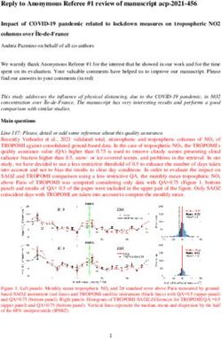 Reply to Anonymous Referee #1 review of manuscript acp-2021-456