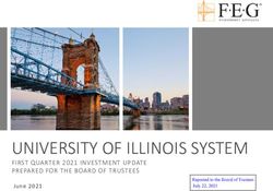 UNIVERSITY OF ILLINOIS SYSTEM - FIRST QUARTER 2021 INVESTMENT UPDATE PREPARED FOR THE BOARD OF TRUSTEES - University of Illinois ...