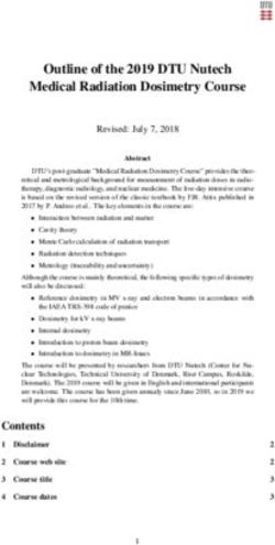 Outline of the 2019 DTU Nutech Medical Radiation Dosimetry Course