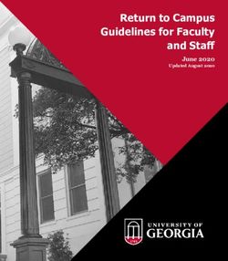 Return to Campus Guidelines for Faculty and Staff - June 2020 Updated August 2020 - Coronavirus ...