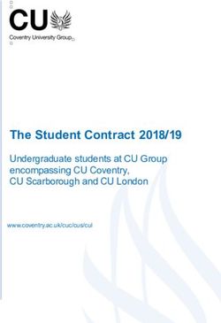 The Student Contract 2018/19 - Undergraduate students at CU Group encompassing CU Coventry, CU Scarborough and CU London - Coventry University