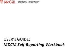 USER'S GUIDE: MDCM SELF-REPORTING WORKBOOK - MCGILL UNIVERSITY