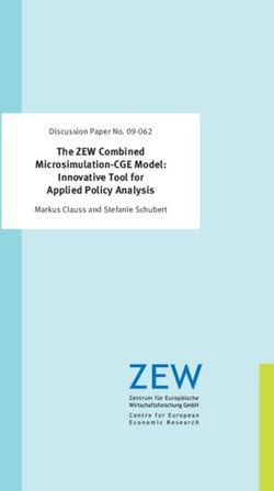 The ZEW Combined Microsimulation-CGE Model: Innovative Tool for Applied Policy Analysis - Dis cus si on Paper No. 09-062 Markus Clauss and ...