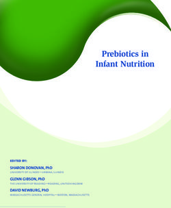 PREBIOTICS IN INFANT NUTRITION - EDITED BY: SHARON DONOVAN, PHD UNIVERSITY OF ILLINOIS-URBANA, ILLINOIS