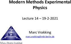 Modern Methods Experimental Physics - Lecture 14 - 19 2 2021 Marc Vrakking marc.vrakking@mbi berlin.de