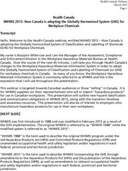 Health Canada WHMIS 2015- How Canada is adopting the Globally Harmonized System (GHS) for Workplace Chemicals