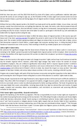 Amnesty's brief aan Gianni Infantino, voorzitter van de FIFA Voetbalbond