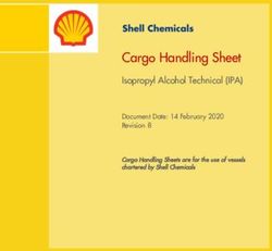 Cargo Handling Sheet Isopropyl Alcohol Technical (IPA) - Document Date: 14 February 2020 Revision 8