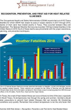 RECOGNITION, PREVENTION, AND FIRST AID FOR HEAT RELATED