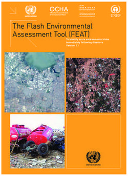 The Flash Environmental Assessment Tool (FEAT) - To identify acute environmental risks immediately following disasters Version 1.1