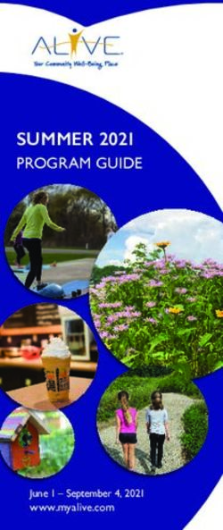 SUMMER 2021 PROGRAM GUIDE - June 1 - September 4, 2021 www.myalive.com - AL!VE
