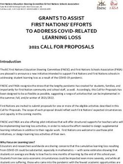 GRANTS TO ASSIST FIRST NATIONS' EFFORTS TO ADDRESS COVID-RELATED LEARNING LOSS 2021 CALL FOR PROPOSALS