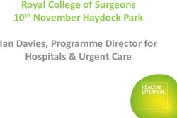 Royal College of Surgeons 10th November Haydock Park Ian Davies, Programme Director for Hospitals & Urgent Care
