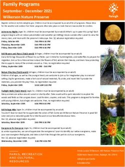 Family Programs September - December 2021 Wilkerson Nature Preserve