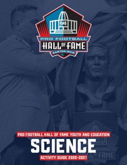 SCIENCE PRO FOOTBALL HALL OF FAME YOUTH AND EDUCATION ACTIVITY GUIDE 2020-2021