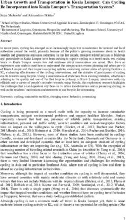 Urban Growth and Transportation in Kuala Lumpur: Can Cycling Be Incorporated into Kuala Lumpur's Transportation System? - Core