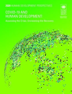 COVID-19 AND HUMAN DEVELOPMENT: Assessing the Crisis, Envisioning the Recovery 2020 HUMAN DEVELOPMENT PERSPECTIVES