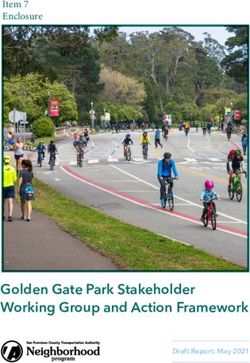 Golden Gate Park Stakeholder Working Group and Action Framework - Item 7 Enclosure
