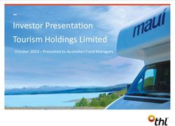 Investor Presentation Tourism Holdings Limited - October 2014 - Presented to Australian Fund Managers