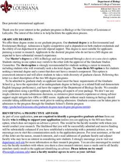GRADUATE DEGREES: Department of Biology