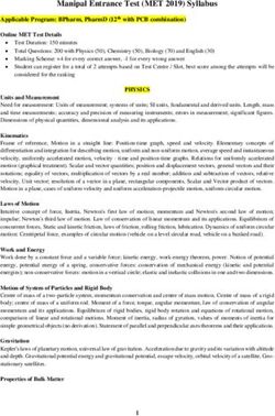Manipal Entrance Test (MET 2019) Syllabus