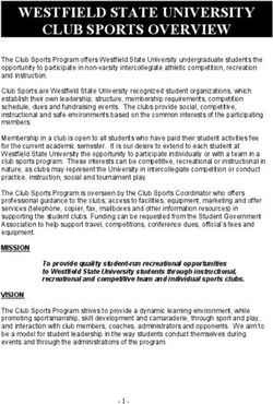 WESTFIELD STATE UNIVERSITY CLUB SPORTS OVERVIEW