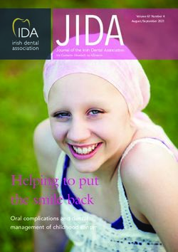 Helping to put the smile back - Iris Cumainn Déadach na hÉireann JIDA Volume 67 Number 4 - Irish Dental Association