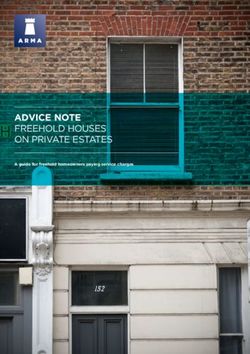 ADVICE NOTE FREEHOLD HOUSES ON PRIVATE ESTATES - A guide for freehold homeowners paying service charges - Rounce ...