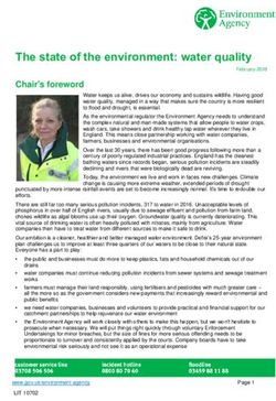 The state of the environment: water quality