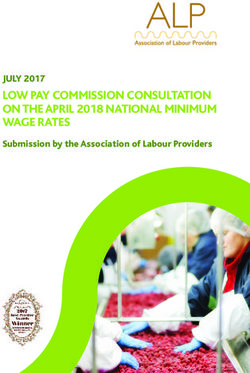 LOW PAY COMMISSION CONSULTATION ON THE APRIL 2018 NATIONAL MINIMUM WAGE RATES - JULY 2017 Submission by the Association of Labour Providers