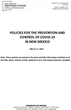 POLICIES FOR THE PREVENTION AND CONTROL OF COVID-19 IN NEW MEXICO