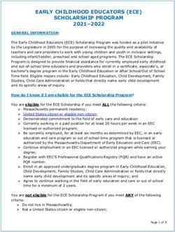 EARLY CHILDHOOD EDUCATORS (ECE) SCHOLARSHIP PROGRAM