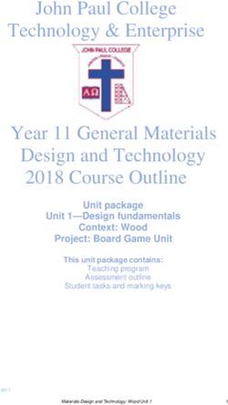 John Paul College Technology & Enterprise Year 11 General Materials Design and Technology 2018 Course Outline - John Paul ...