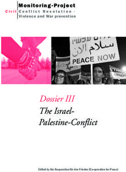 Dossier III The Israel-Palestine-Conflict - CivilConflict Resolution Violence and War prevention