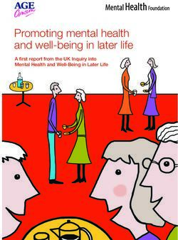 Promoting mental health and well-being in later life