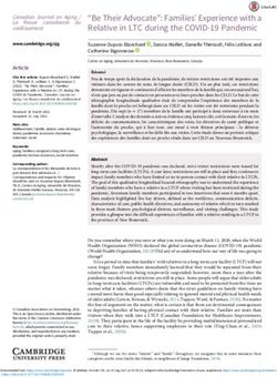 "Be Their Advocate": Families' Experience with a Relative in LTC during the COVID-19 Pandemic