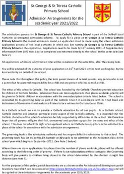 St George & St Teresa Catholic Primary School Admission Arrangements for the academic year 2021/2022