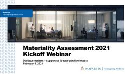Materiality Assessment 2021 Kickoff Webinar - Dialogue matters - support us to spur positive impact February 8, 2021 - Novartis